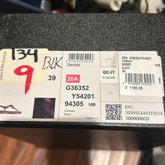 Channel sandal with bow. Lambskin black - Picture 6 of 6